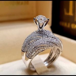 sterling silver luxury wedding ring set